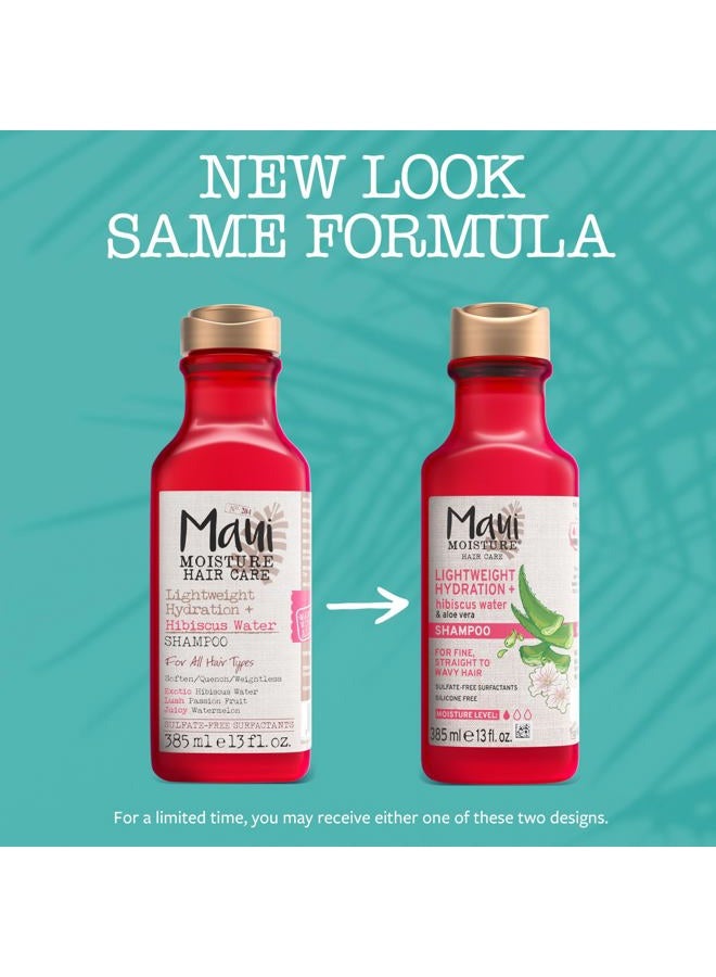 MAUI MOISTURE Lightweight Hydration + Hibiscus Water Shampoo, Moisturizing Aloe Vera Shampoo Softens Curly Hair, Vegan & Sulfate-Free Surfactants, 13 Fl Oz - Image 2